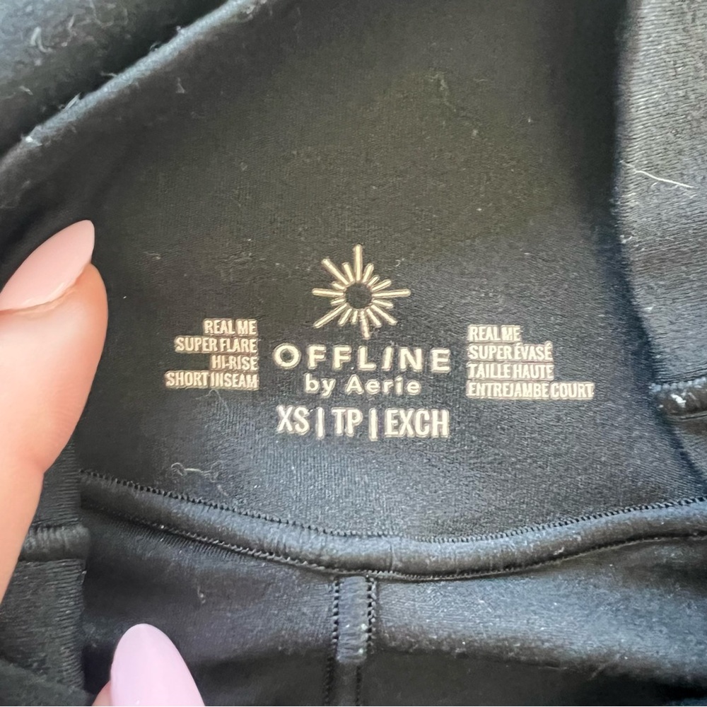 Aerie Real Me Super Flare Hi-Rise Legging- Black- XS - Picture 5 of 5